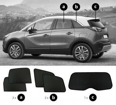 Solskærm Opel Crossland X fra 2017-2020