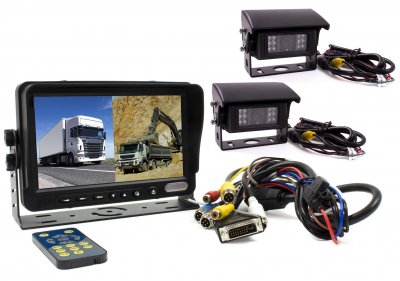 Bakkamera system splitscreen 7 tommer 2 visir kameraer