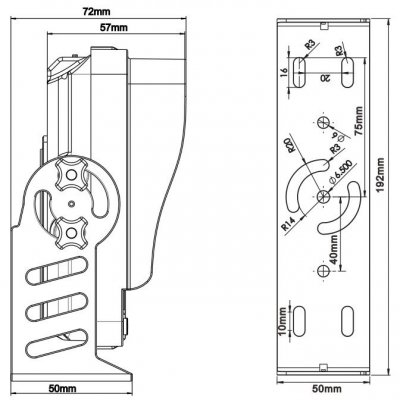 Bakkamera system splitscreen 7 tommer 2 standard kameraer