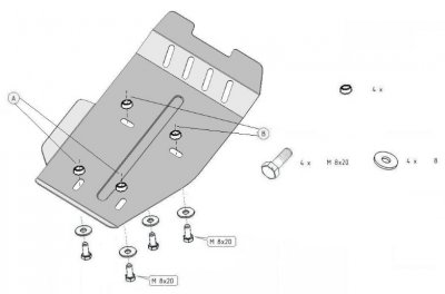Eksploderet billede af Sumpplade bag differentiale til Toyota RAV4 2006-