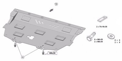 Eksploderet billede af Sumpplade til Mazda CX-3 2015-