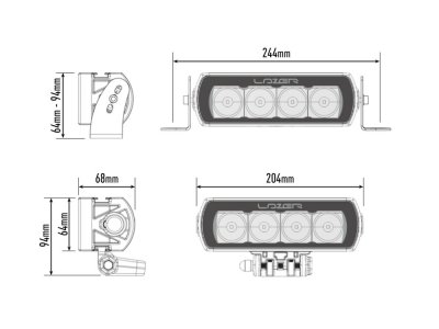 Lazer LED Ramp ST4 Evolution - 204 mm - 4136 lumen