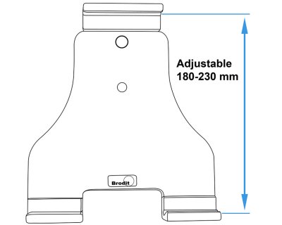 Justerbar tabletholder til fast installation - Passer til 180-230 mm