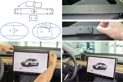 Montering af mobilholder Tesla Model 3 fra 2017-2024