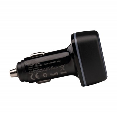 USB-hurtigoplader cigaret-stik (3 porte) | 12-24V/78W