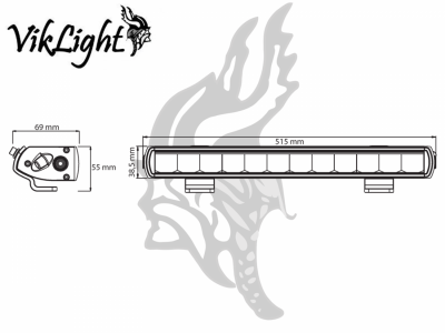 Viklight Ymer LED Rampe 515 mm (20") - 90W