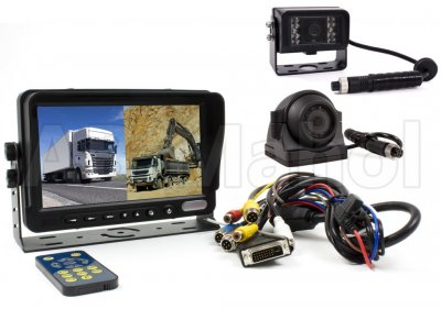 Split system 7" monitor inkl. 1 standardkamera & 1 sidekamera